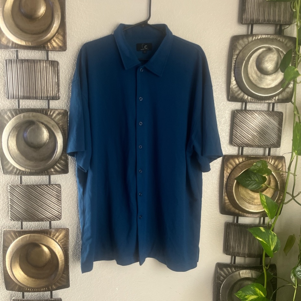 Cassini Collection Blue Men's Button Down Shirt